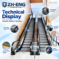 Escalator intérieur commercial en acier inoxydable, escalier mobile automatique pour centre commercial, supermarché