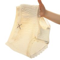 Bragas de Tiro Medio de Alta Calidad para Mujer de Algodón con Encaje Transpirable sin Costuras Tallas Grandes Ropa Interior Sexy Femenina