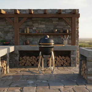 เตาบาร์บีคิว Kamado ขนาดใหญ่พิเศษ 18 นิ้ว สำหรับใช้งานเชิงพาณิชย์ ยี่ห้อ Auplex Outdoor Kitchen ขายส่ง/จำนวนมาก พร้อมใบรับรอง CE EN1860 AU-18 รุ่น High - Product Image 5