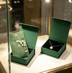 Luxury Dark Green Flap <b>Jewelry</b> <b>Box</b> with <b>Velvet</b> Lining for Necklaces, Bracelets and Small <b>Jewelry</b> - Product Image 4