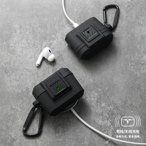 Estuche para auriculares con diseño de armadura a <span class=keywords><strong>precio</strong></span> de venta al por mayor para <span class=keywords><strong>Airpods</strong></span> 1/<span class=keywords><strong>2</strong></span> / 3 / Pro <span class=keywords><strong>2</strong></span> Generation funda protectora con llavero - Product Image 6