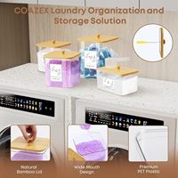 Lot de 3 grands organiseurs en plastique pour la lessive, rangement et conteneurs avec couvercles