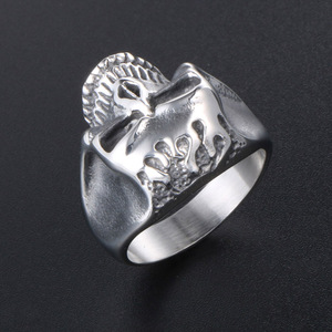 Men's <b>Titanium</b> Steel Skull <b>Ring</b> SA389 Punk Style Fashion Jewelry Gift - Product Image 3