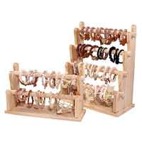 Nouveau design, support à bijoux fait main, présentoir décoratif, étagère, présentoir pour colliers, support en bois et velours