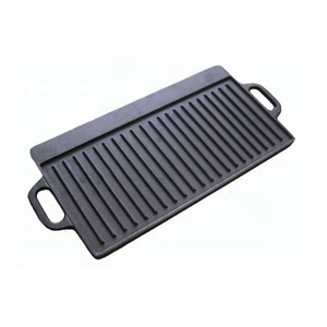 <span class=keywords><strong>Barbecue</strong></span> réversible en <span class=keywords><strong>fonte</strong></span> pré-assaisonnée, moulage sous pression, Double Grill, poêle pour la cuisine, Camping en plein air - Product Image 3