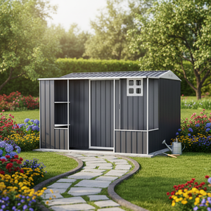 EG0909-H180 Abri de jardin préfabriqué à <span class=keywords><strong>prix</strong></span> d'usine, bâtiment de stockage extérieur en métal avec étagères - Product Image 1