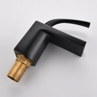 Robinet de lavabo et de toilettes monocommande monotrou à poser, en laiton noir durable