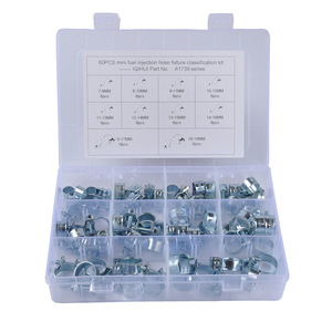 Hose <b>Clamps</b> Carbon Steel <b>Mini</b> Metal Pipe <b>Clamp</b> For Fuel Air Water Hose Repair Replacement 60 Pack - Product Image 4