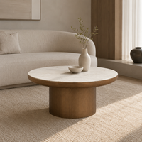Table basse moderne sur mesure, mobilier d'extérieur durable, plateau en marbre, pour salon, cour, hôtel, parc
