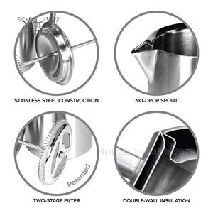OEM Factory doppia parete <span class=keywords><strong>francese</strong></span> pressa 304 in acciaio inox <span class=keywords><strong>caffettiera</strong></span> manuale <span class=keywords><strong>caffettiera</strong></span> macchina per la casa filtro <span class=keywords><strong>caffettiera</strong></span> - Product Image 2