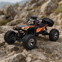 Voiture télécommandée RC Rock Crawler Orange Open Cage Buggy avec fonction Suivez-moi à distance de 50 m, échelle 1:12, électrique, prête à l'emploi pour enfants, utilisation en extérieur