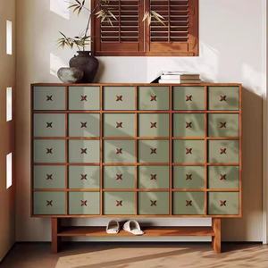 Japanese Style Wood Apothecary Cabinet With 25 Drawers Modern <b>Storage</b> <b>Sideboard</b> For Living Room Furniture - Product Image 1