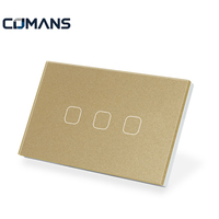 Interruptor Táctil Inteligente Comans Tuya Zigbee, Panel de Vidrio Táctil para Control de Voz por Altavoz Inteligente, Fabricante para EE. UU. y Australia