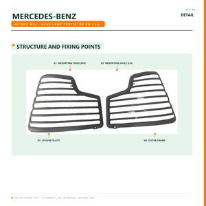 Ricambi Auto XinYang, Parti Carrozzeria, Coppia Protezioni Fari Anteriori DX SX per Camion <span class=keywords><strong>Mercedes</strong></span>-Benz <span class=keywords><strong>Actros</strong></span> MP4 - Product Image 3