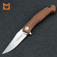 Couteau pliant miniature d'extérieur avec lame en acier D2 revêtue de titane Damas, couteau utilitaire et de camping