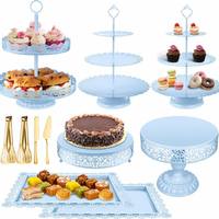 Élégants présentoirs à cupcakes détachables, plateaux de service, ensemble de présentation de desserts de mariage, sculptés ajourés, marque JD, pour fêtes, baby showers et événements