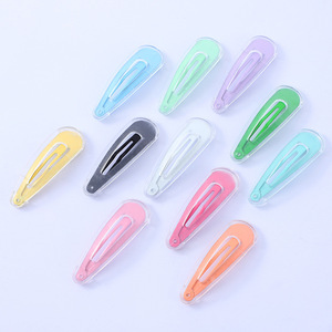 Ensemble de pinces à cheveux en forme de larme, 5 cm, en acrylique, transparentes, couleur gelée, pour enfants et adultes, usage quotidien - Product Image 2