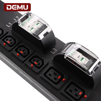 PDU intelligent triphasé 380V 0U pour rack, 36 prises (30 C13, 6 C19), disjoncteurs Schneider 32A 1P, compteur IP, surveillance à distance pour racks de serveurs