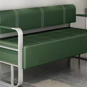 Canapé d'Attente de Haute Qualité Doré pour <span class=keywords><strong>Salon</strong></span> de Coiffure, Design Moderne en Cuir Synthétique - Product Image 5