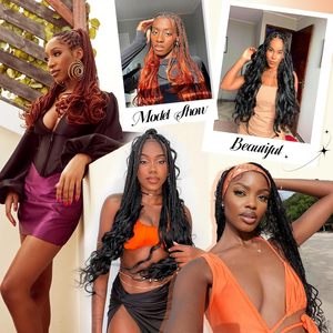 Cheveux à tresser ondulés lâches de 24 pouces, 150g, extensions de cheveux au crochet pour tresses françaises, coiffures pour femmes noires - Product Image 6
