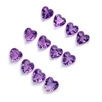 Vente en gros de cabochons à facettes naturels en forme de cœur Pierres lâches d'améthyste brésilienne avec pierres précieuses à fond pointu