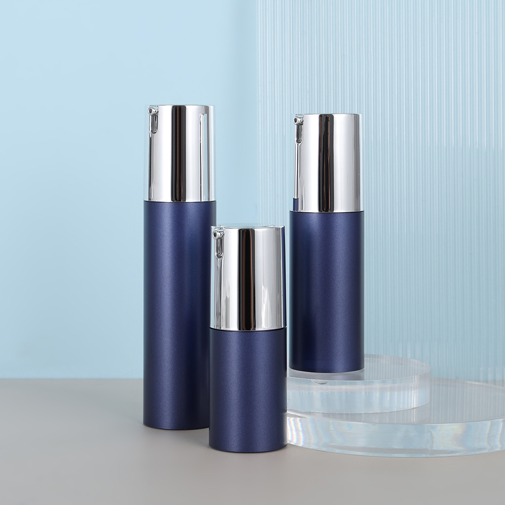 airless pump bottle blue