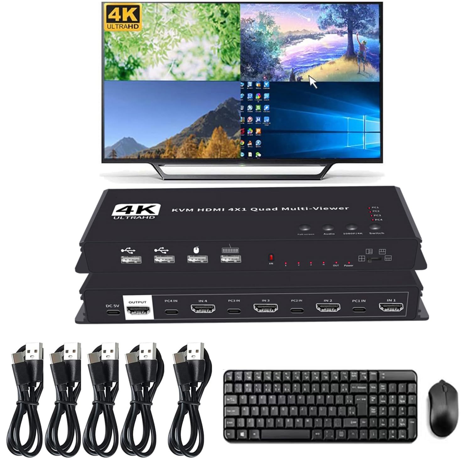 4K HDMI 4x1 マルチビューワー UHD-401MV Amazon | OREI 4x1マルチ