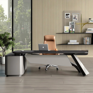 <span class=keywords><strong>Bureau</strong></span> de luxe en chêne de qualité supérieure <span class=keywords><strong>Bureau</strong></span> de direction moderne en forme de U avec fonction rétractable Construction robuste - Product Image 2