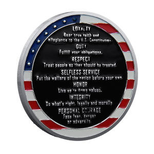 Moneda Conmemorativa de Metal Texturizado con Diseño de 7 Valores Principales, Decoración de Escritorio con Relieve, Adorno de Colección con Temática Cultural - Product Image 6