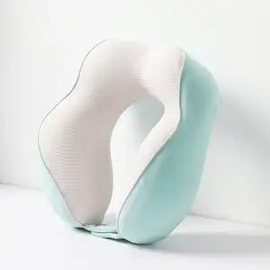 カスタマイズポータブルスローリバウンドメモリーフォームU字型枕人間工学に基づいた通気性ソフトネックワープサポートトラベルピロー
