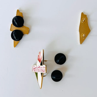 Pendentif délicat carte de Palestine, badge, épingle, broche drapeau palestinien en acier inoxydable plaqué or 18 carats