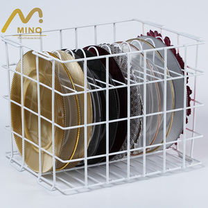 Promotion : Panier de <span class=keywords><strong>rangement</strong></span> en treillis métallique épaissi, égouttoir à vaisselle en métal, support de <span class=keywords><strong>rangement</strong></span> pour <span class=keywords><strong>assiettes</strong></span> de présentation - Product Image 3