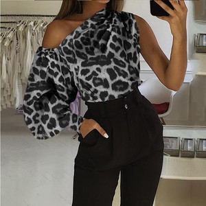 Taglie forti <span class=keywords><strong>5XL</strong></span> elegante Design monospalla manica lunga camicie da donna e camicette da donna Top - Product Image 1