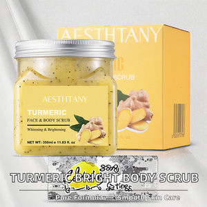 Gommage corporel liquide éclaircissant, exfoliant, anti-imperfections, au curcuma et aux peptides végétaux, hydratant et nettoyant en profondeur 350g - Product Image 2