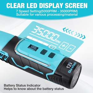مطحنة يدوية كهربائية لاسلكية صغيرة متعددة الأغراض مع مجموعة أدوات دوارة تعمل بالبطارية للنقش والتلميع - Product Image 4