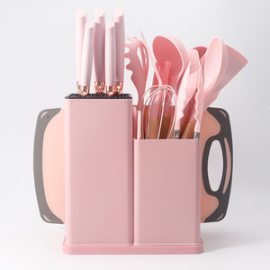 19 टुकड़े सिलिकॉन रसोई के बर्तन सेट, रसोई के चाकू सेट के साथ रसोई के बर्तन सेट - Product Image 6