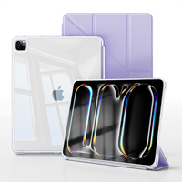 Housse en cuir PU magnétique mince support multi-angle étui design élégant et léger pour iPad Pro 11 pouces M4 2024