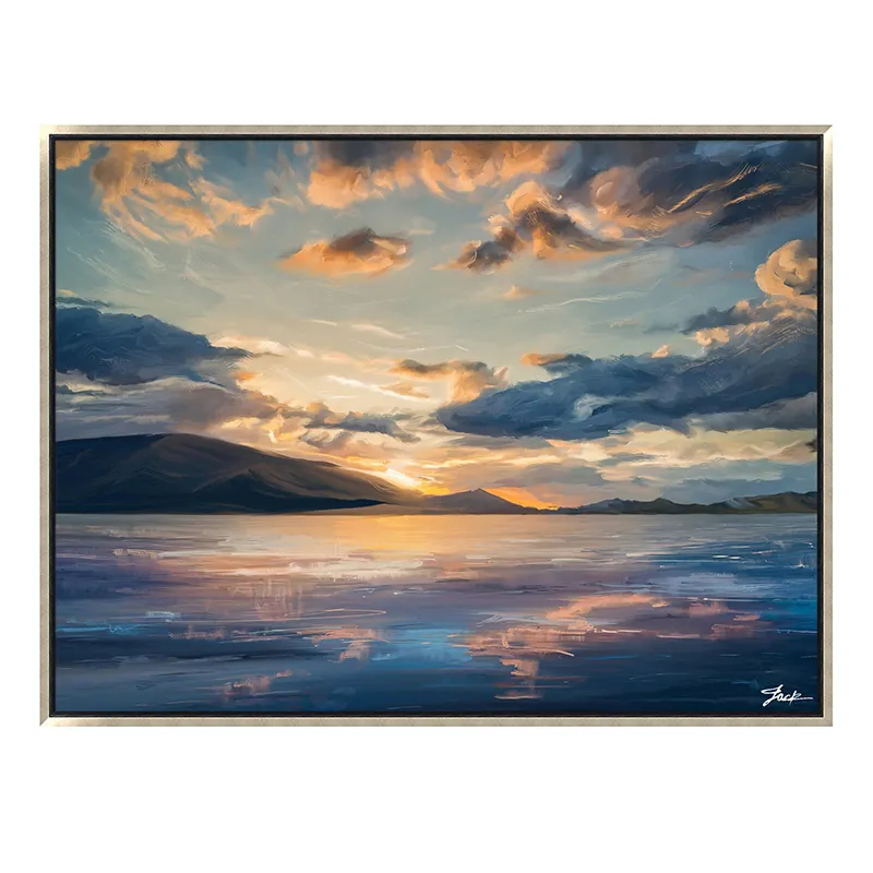 Classic Design Sunset - Canvas Handpainted Decorative Painting for Living Room