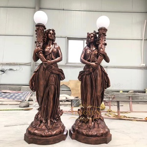 Lámpara grande de fibra de vidrio <span class=keywords><strong>para</strong></span> mujer, poste de luz de color bronce <span class=keywords><strong>para</strong></span> jardín y escultura, 1 par - Product Image 5