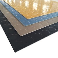 Tapis de sol en caoutchouc naturel coloré pour la danse et la gym, 3 mm, motif à points flottants, antidérapant, résistant à l'usure, absorption des chocs, isolant