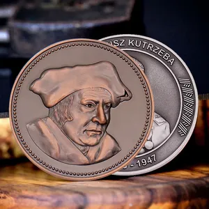 Tùy chỉnh thiết kế kim loại lưu niệm đồng xu 3D đúc khắc chân dung biểu tượng mô hình đồng xu cũ đồng xu