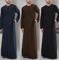 Nouvelle chemise traditionnelle musulmane en coton avec fermeture éclair pour hommes, robe ample pour l'été à Dubaï, Arabie, Malaisie