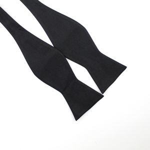 Noeud papillon Gentleman smoking mode couleur unie réglable tissé détachable classique <span class=keywords><strong>Repp</strong></span> noir soie auto-cravate noeuds papillon pour hommes - Product Image 4