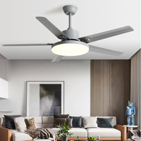 Ventilateur de plafond moderne et simple avec lumière, télécommande 52 pouces, directement de l'usine