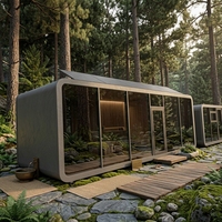 Villa en aluminium insonorisée et imperméable, style capsule Apple, maison préfabriquée de luxe avec fenêtre panoramique en verre et salle de bain complète