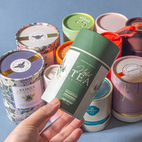 Tube en kraft recyclable rond imprimé avec logo personnalisé pour le thé, le café, la poudre, les boissons, les aliments, les emballages cadeaux, vente en gros, haute qualité