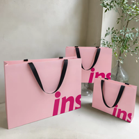 Luxuriöse Kunstpapier-Einkaufstasche mit Siebdruck, Schwarz, mit Bandgriff für Supermarkt-Promotion, Einzelhandel und Geschenkverpackung