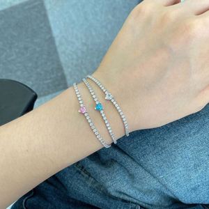 Dylam <b>Charm</b> Jewelry Accessories S925 <b>Silver</b> Rhodium Plated 5A Grade Cubic Zirconia Classic Tennis <b>Bracelet</b> for Women - Product Image 5