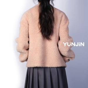 YUNJIN femmes véritable laine <span class=keywords><strong>fourrure</strong></span> chaud mouton peau <span class=keywords><strong>de</strong></span> mouton Double face mi-longueur manteau d'hiver <span class=keywords><strong>veste</strong></span> pour un confort ultime - Product Image 5