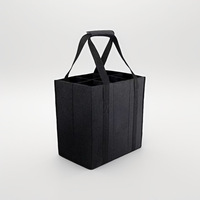 Sac de transport pliable en feutre pour 6 bouteilles de vin, avec double poignée, multiples compartiments, anti-choc et séparateurs intérieurs, idéal pour les voyages (vente en gros)